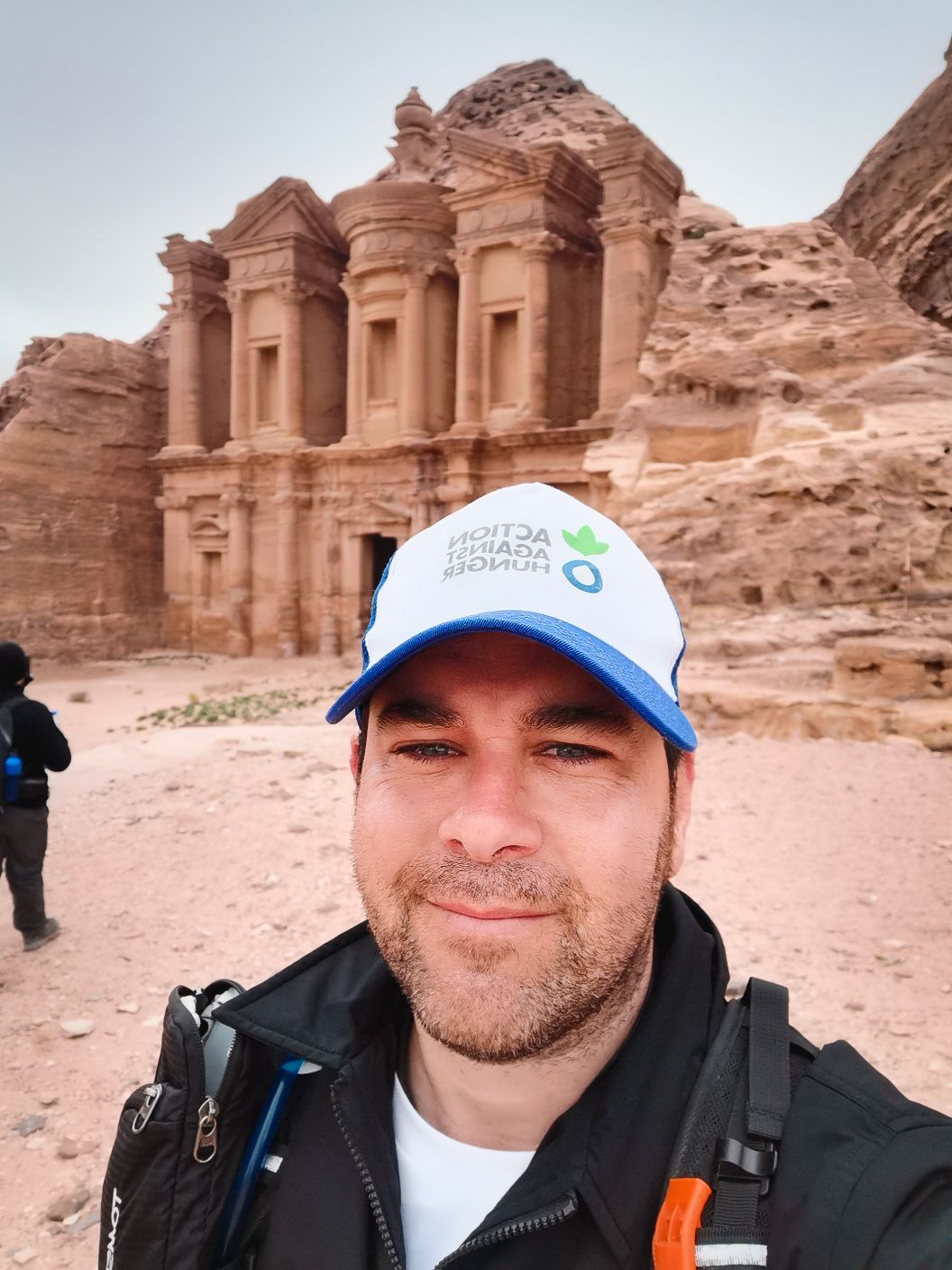 Our Executive Chef Fran Martínez at the doors of the monastery of Petra